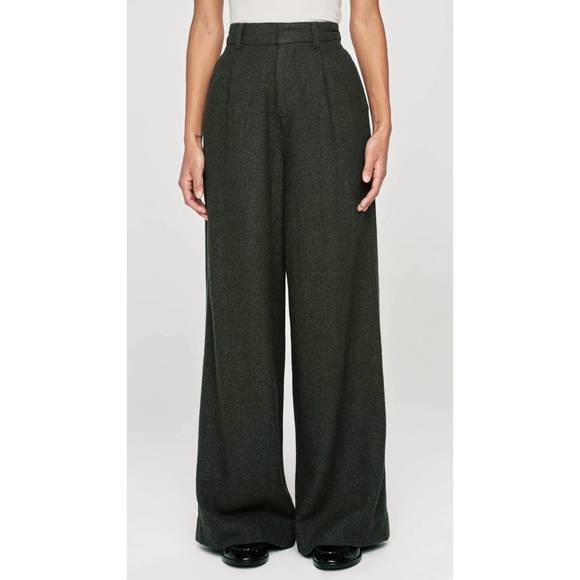 DL1961 - WOMEN'S Pants - NEW DL1961 - WOMEN'S denim hepburn wide leg high rise pleated pants in evergreen